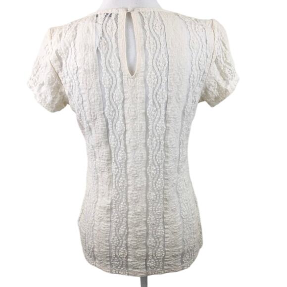 Cabi Sheer Lace Tee Size XS NWT - Picture 7 of 8